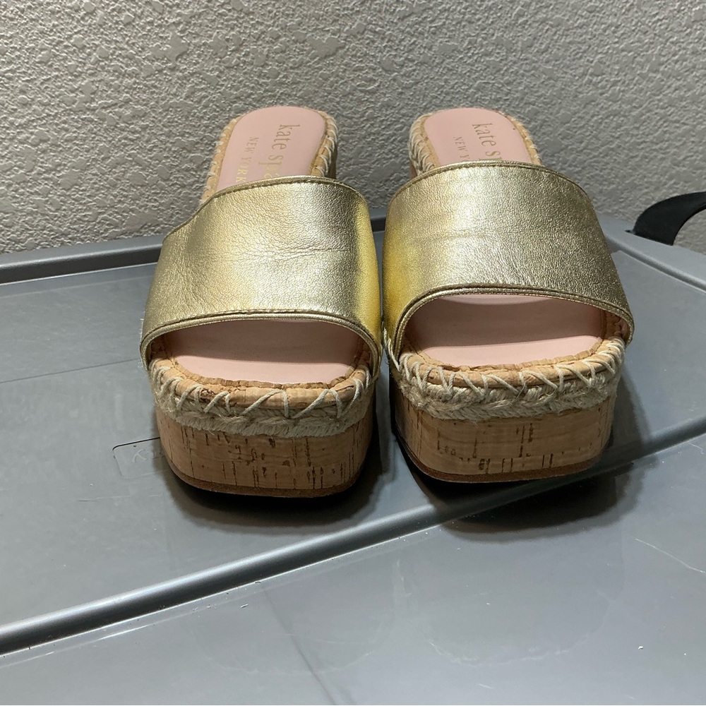 kate spade new york Cosette Cork Espadrille Platform Wedge Sandals Size 10B - Picture 2 of 9